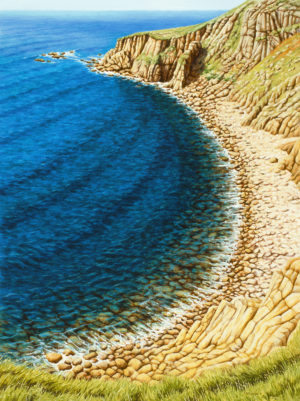 Gallery of Cornwall Paintings: Painting by Sarah Vivian, Crescent Bay, Gribba Point, West Penwith, Cornwall
