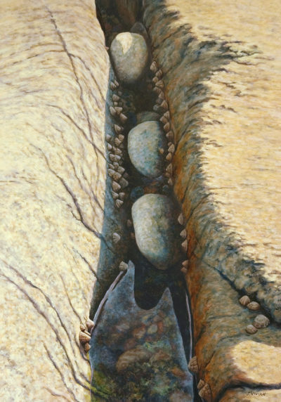 Gallery of Cornwall Paintings: Painting by Sarah Vivian, Triple Aspect Rock Pool, Cape Cornwall, West Penwith, Cornwall
