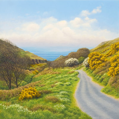 Gallery of Cornwall Paintings: Painting by Sarah Vivian, Walking Down Cot Valley, West Penwith, Cornwall