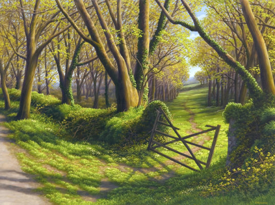 Gallery of Cornwall Paintings: Painting by Sarah Vivian, Walking into Springtime, West Penwith, Cornwall