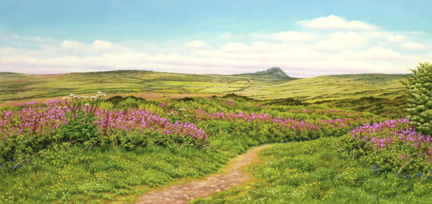 Gallery of Cornwall Paintings: Painting by Sarah Vivian, Walking to Carn Galver, West Penwith, Cornwall
