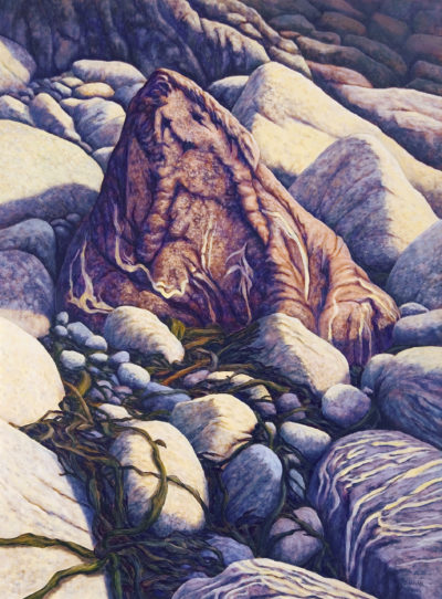 Gallery of Cornwall Paintings: Painting by Sarah Vivian, The Listening Rock at Cape Cornwall, West Penwith, Cornwall