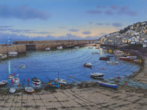 Gallery of Cornwall Paintings: Painting by Sarah Vivian, Autumn Evening Lights, Mousehole, West Penwith, Cornwall